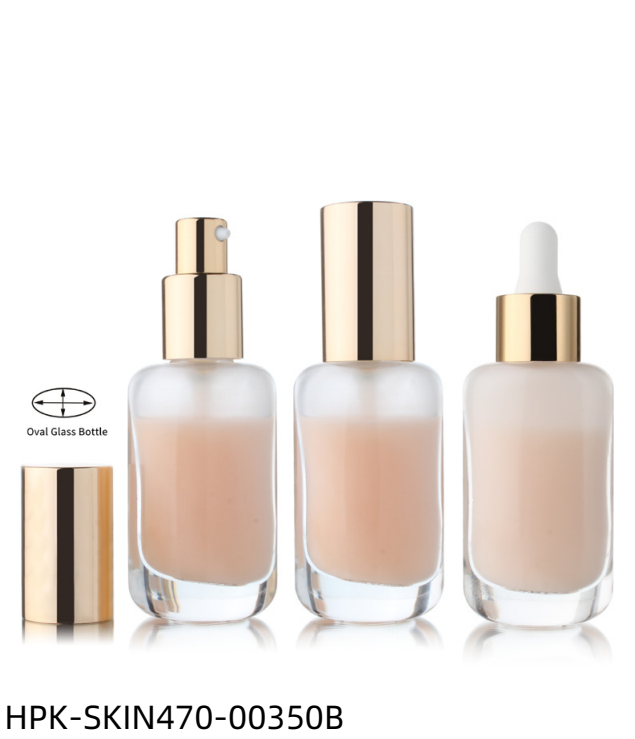 U-shaped Glass Lotion Bottle & Pipette Dropper Bottle & Spray Bottle with Mentalized Cap